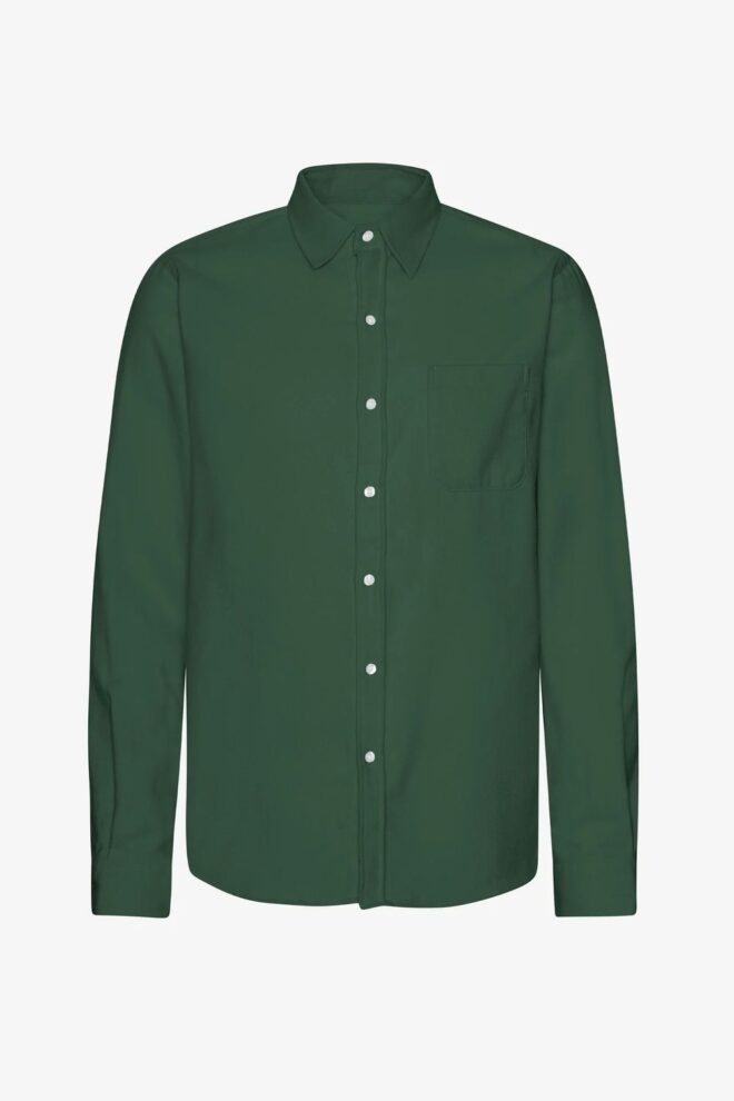HEMD ORGANIC FLANNEL SHIRT EMERALD GREEN