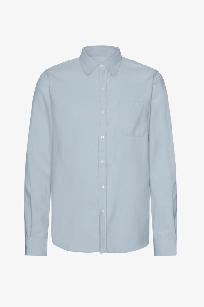 HEMD ORGANIC FLANNEL SHIRT STEEL BLUE