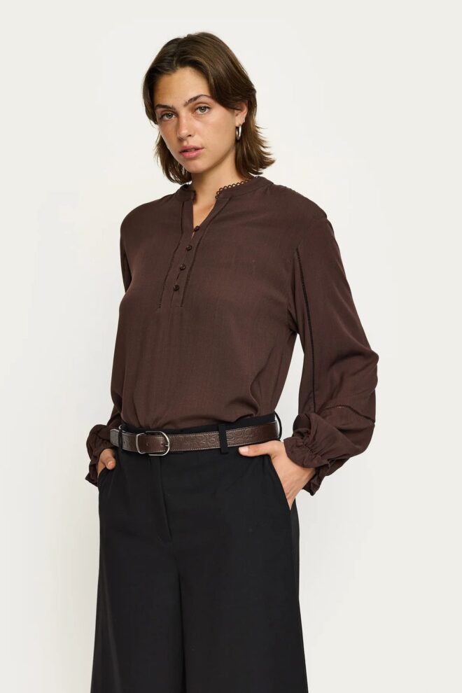 BLUSE SREDWINA BLOUSE COFFEE