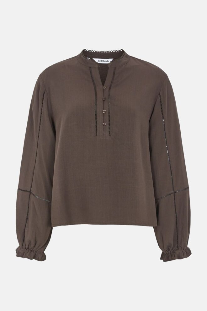 BLUSE SREDWINA BLOUSE COFFEE