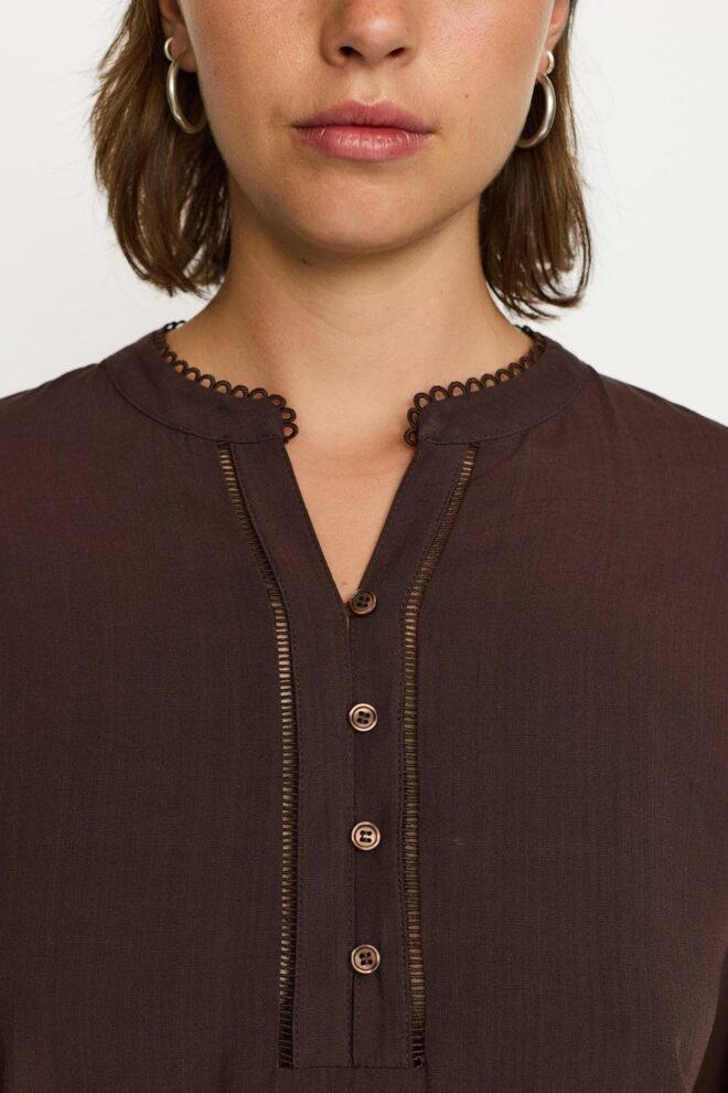 BLUSE SREDWINA BLOUSE COFFEE