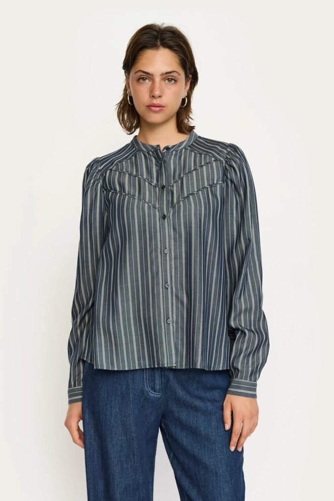 BLUSE SRCHARLOTTE BLOUSE NAVY STRIPE