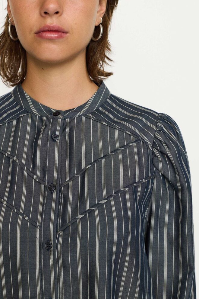 BLUSE SRCHARLOTTE BLOUSE NAVY STRIPE