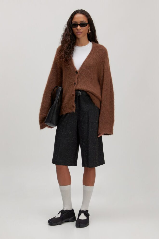 SHORT YESSICA WOOL BERMUDA DARK GREY
