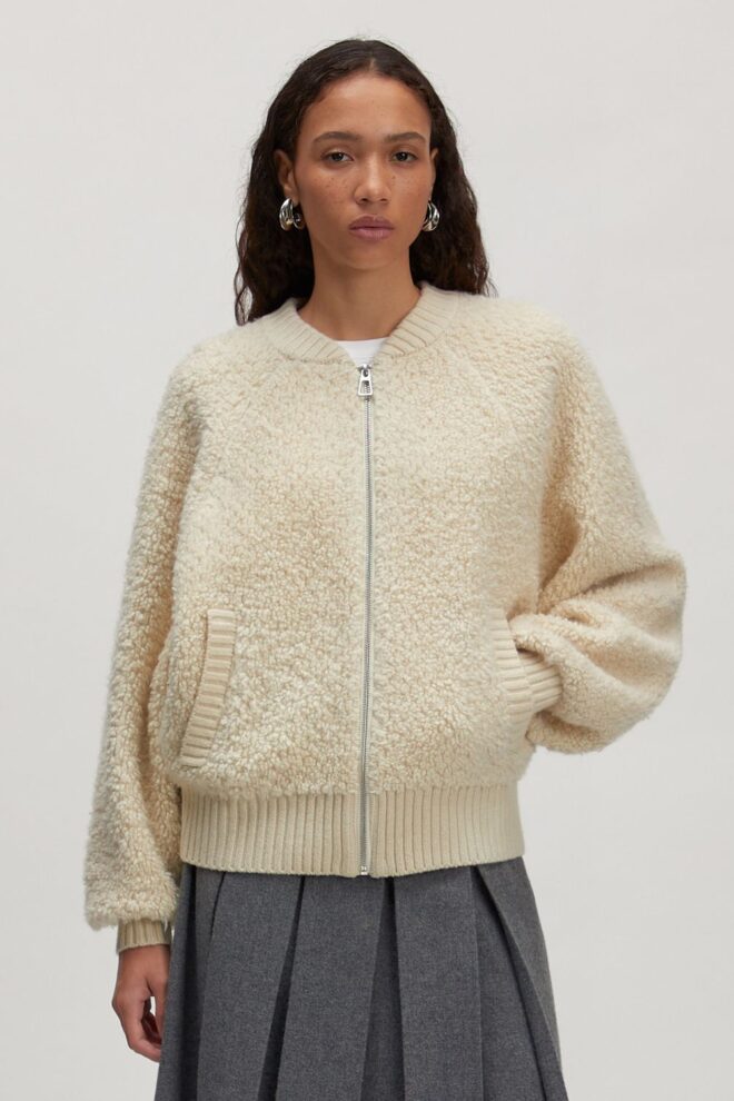 WESTE SINDY WOOL CARDIGAN GARDENIA