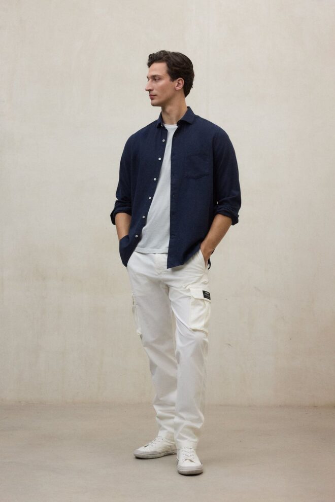 HEMD FELIPEALF NAVY MELANGE