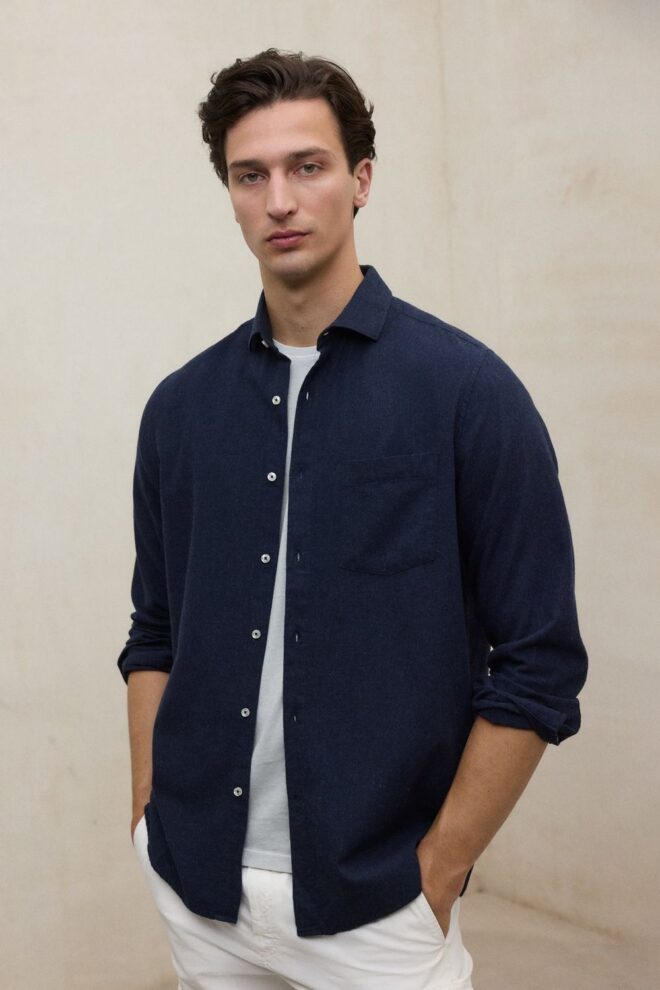 HEMD FELIPEALF NAVY MELANGE