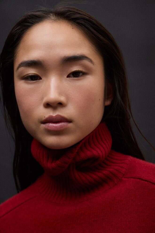PULLOVER CAQUI KNIT CRIMSON RED