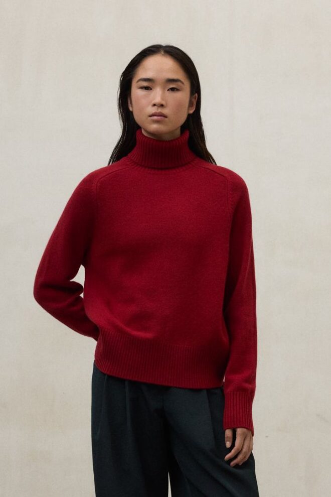 PULLOVER CAQUI KNIT CRIMSON RED