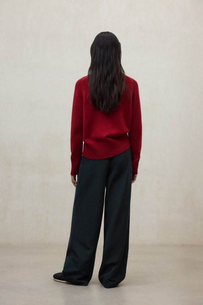PULLOVER CAQUI KNIT CRIMSON RED