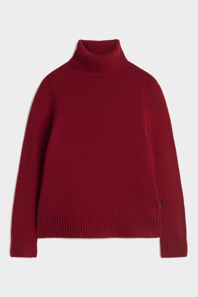 PULLOVER CAQUI KNIT CRIMSON RED
