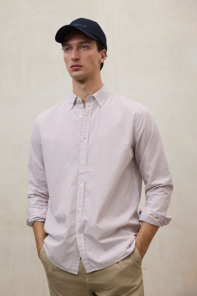 HEMD ANTONIOALF WHITE BURGUNDY