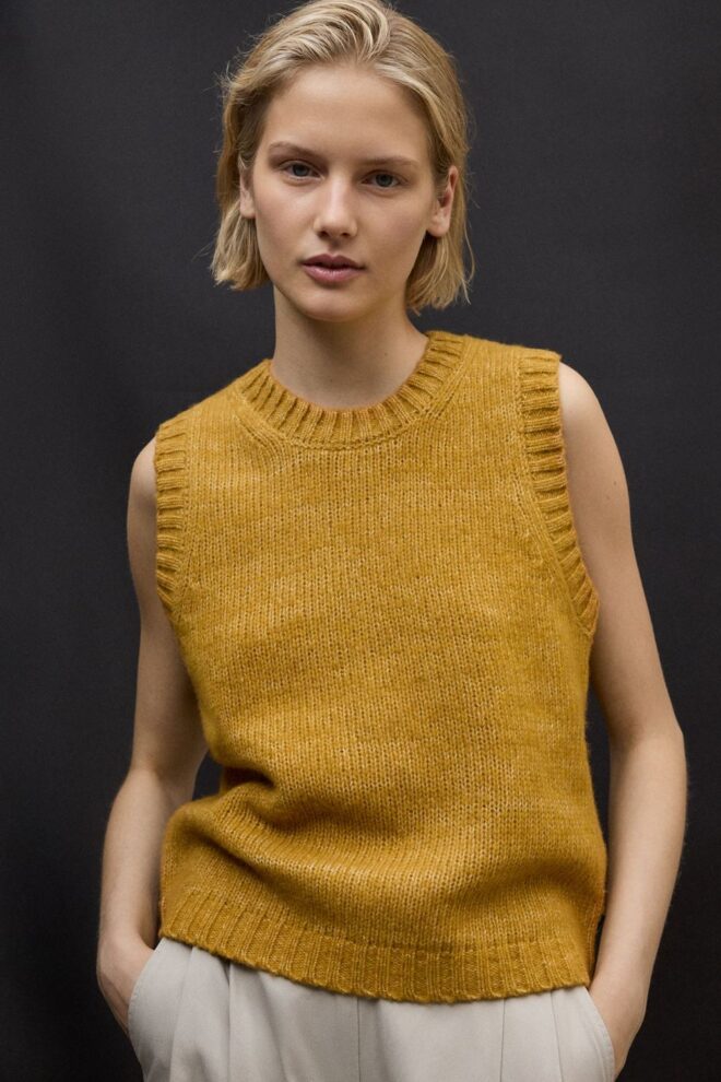PULLUNDER MAPLEALF KNIT PEANUT