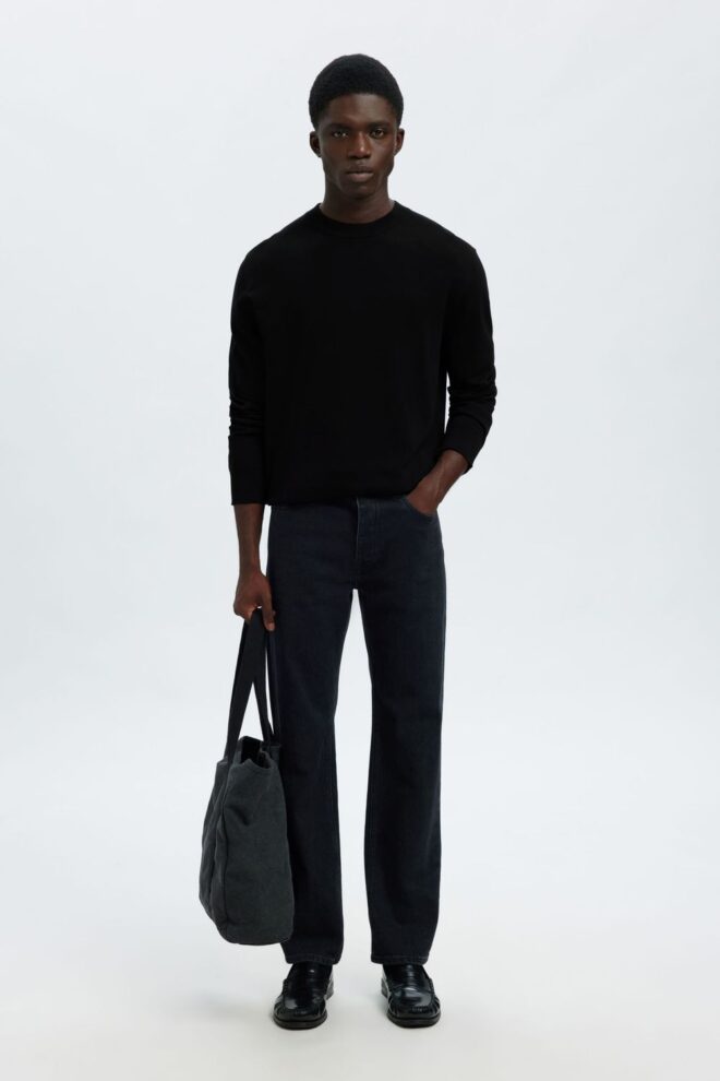 PULLOVER 16099817 SLHTORINO LS BLACK