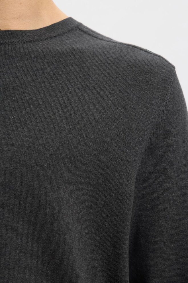 PULLOVER 16074682 SLHBERG CREW NECK ANTHRA