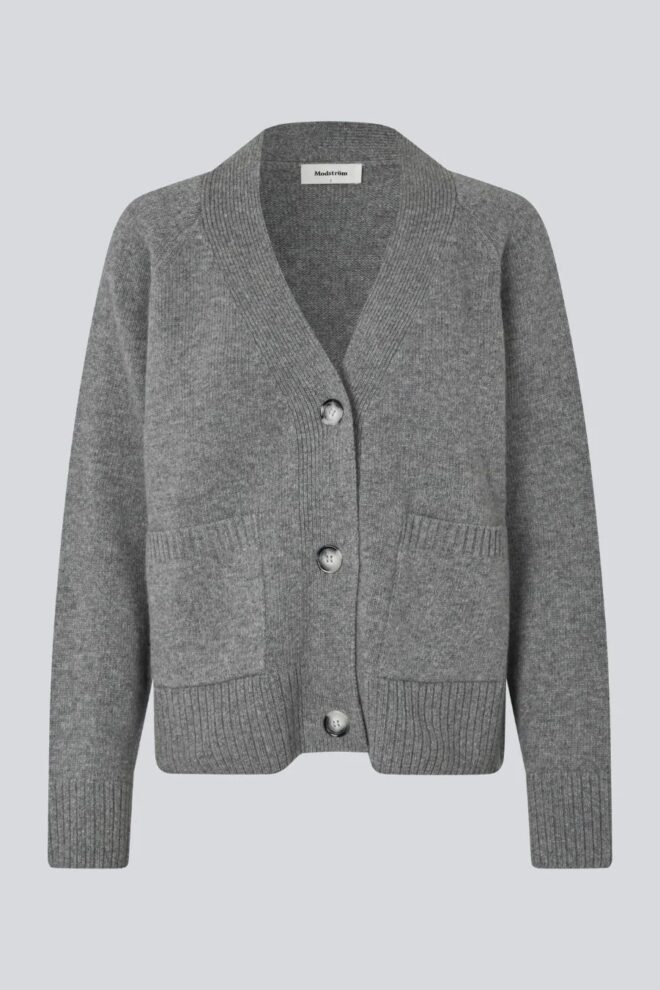 STRICKWESTE PETUNAMD CARDIGAN GREY MELANGE