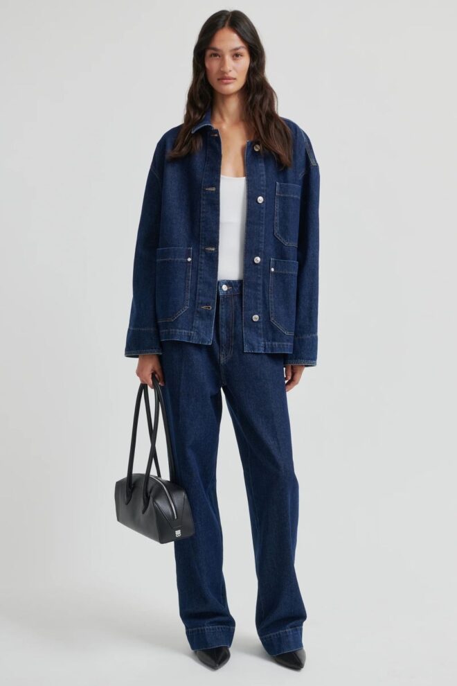 BLUSE COLUMBO DENIM JACKET DARK BLUE