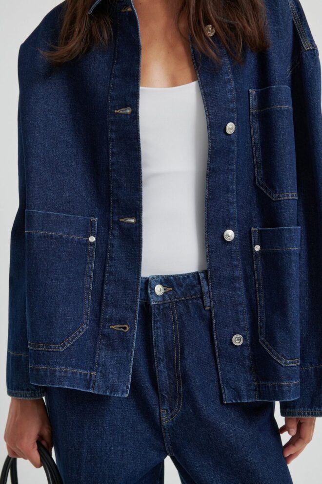 BLUSE COLUMBO DENIM JACKET DARK BLUE