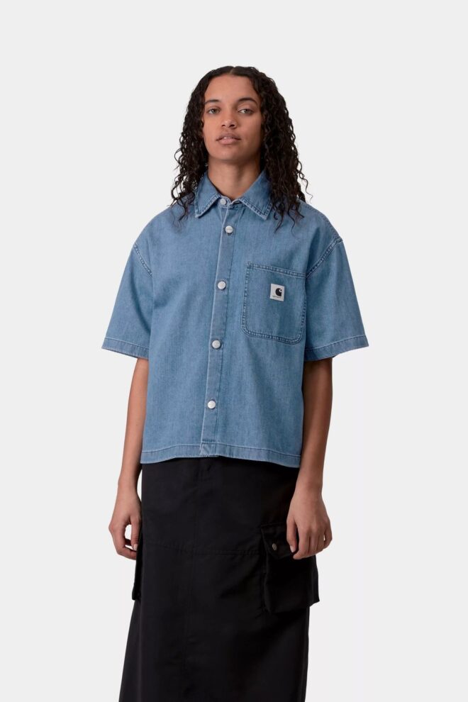 BLUSE W´S/S LOVILIA SHIRT BLUE