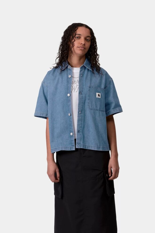 BLUSE W´S/S LOVILIA SHIRT BLUE