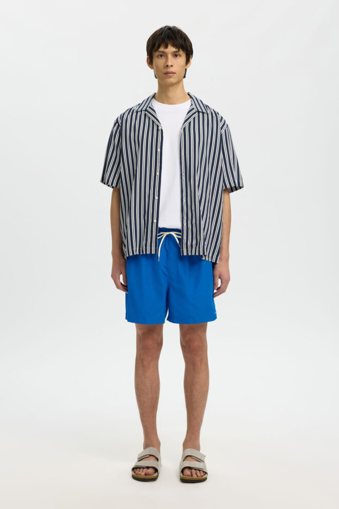 HEMD 16091381 SLMCASPER SS BLUE STRIPE