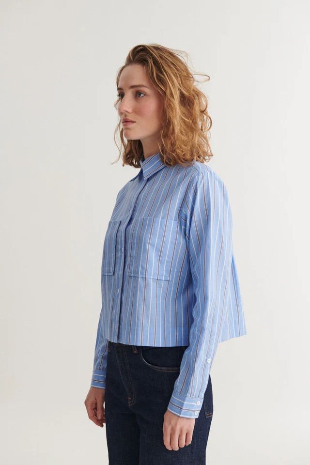 BLUSE SIBA CROPPED SHIRT FROZEN FJORD