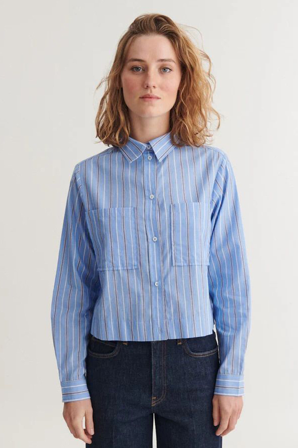 BLUSE SIBA CROPPED SHIRT FROZEN FJORD