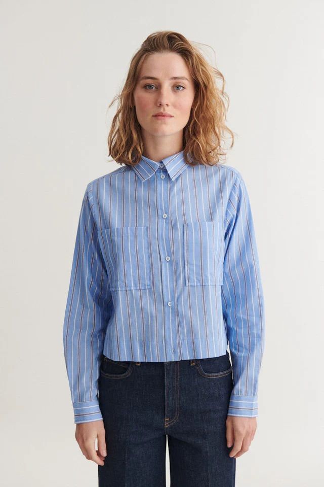BLUSE SIBA CROPPED SHIRT FROZEN FJORD