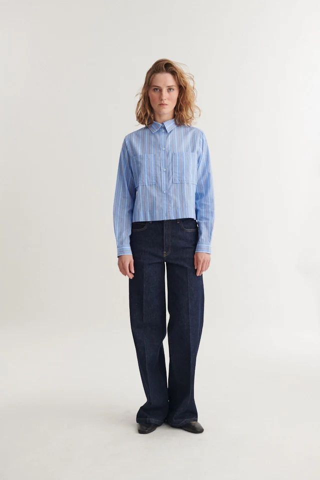BLUSE SIBA CROPPED SHIRT FROZEN FJORD