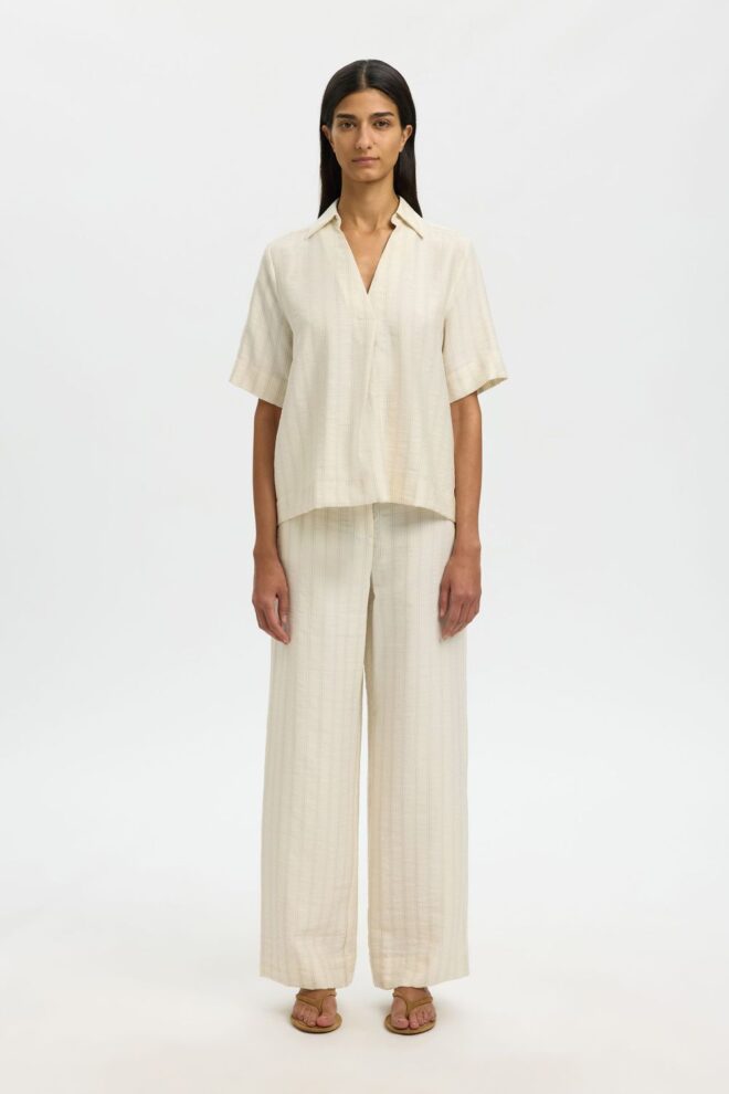 BLUSE 16100348 SLFMARIE 2/4 EGRET STRIPE