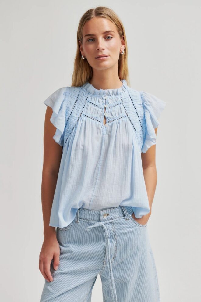 BLUSE GAYA TOP CASHMERE BLUE