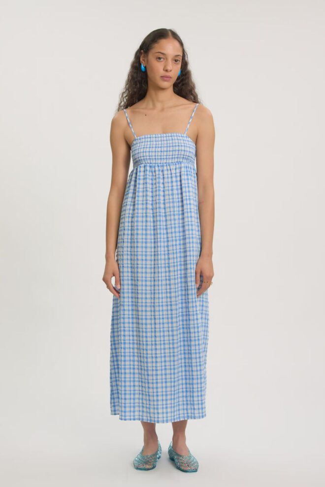 KLEID AITANA DRESS BLUE*WHITE
