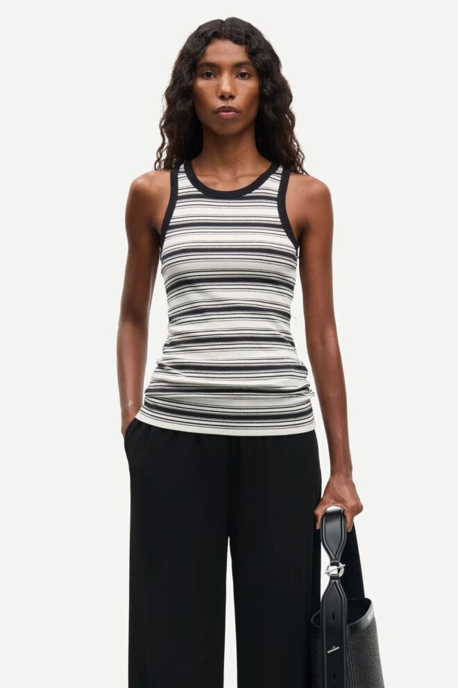 SHIRT ALEXO TANK 7542 EGRET STRIPE