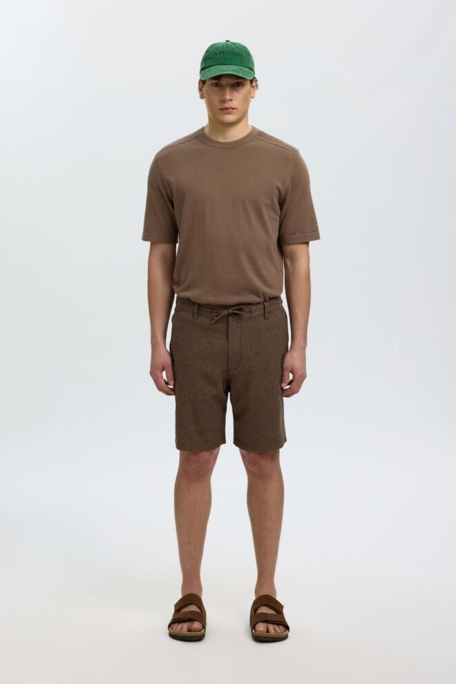 PULLOVER 16098946 SLMBERG SS KNIT CHOCOLATE