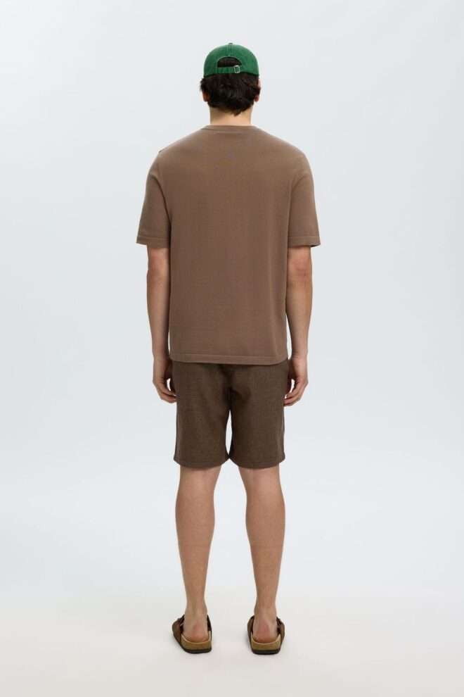 PULLOVER 16098946 SLMBERG SS KNIT CHOCOLATE