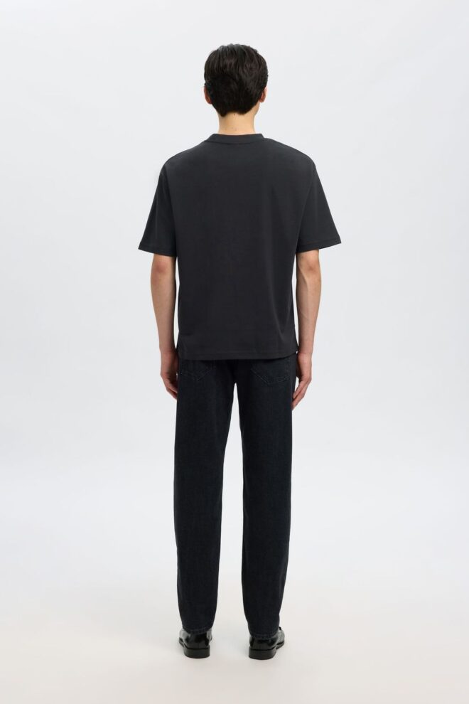 SHIRT 16094143 SLMLOOSEOSCAR SS BLACK