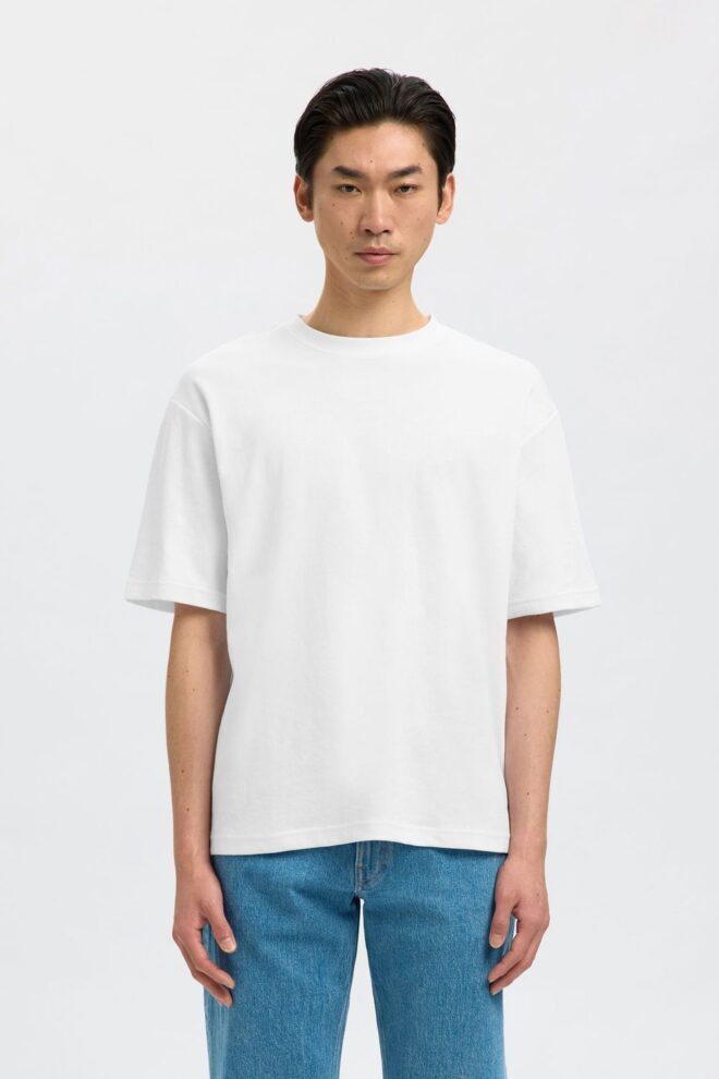 SHIRT 16094143 SLMLOOSEOSCAR SS BRIGHT WH