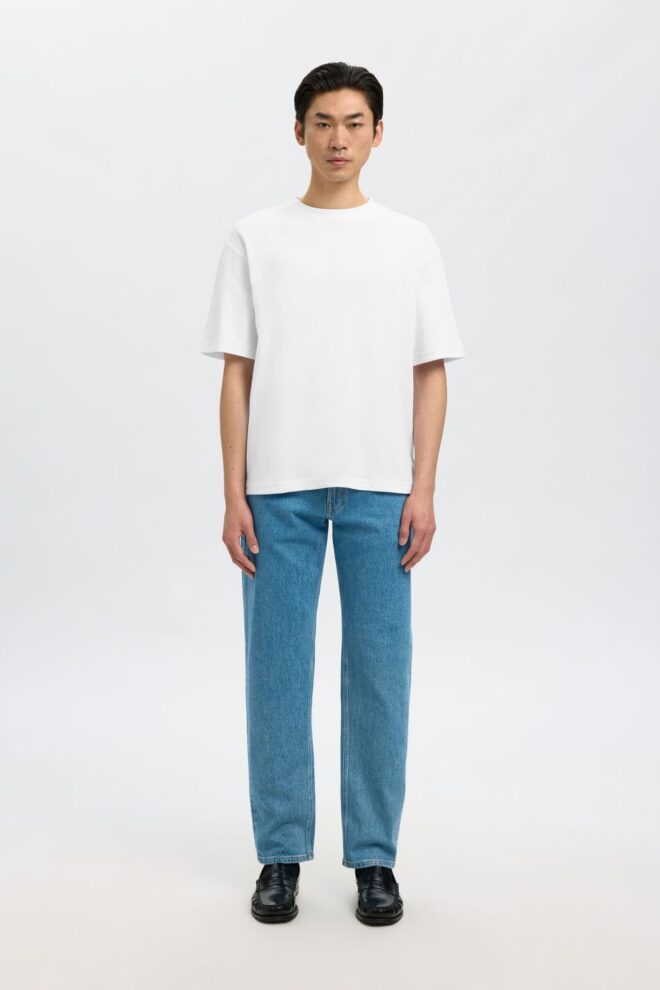 SHIRT 16094143 SLMLOOSEOSCAR SS BRIGHT WH