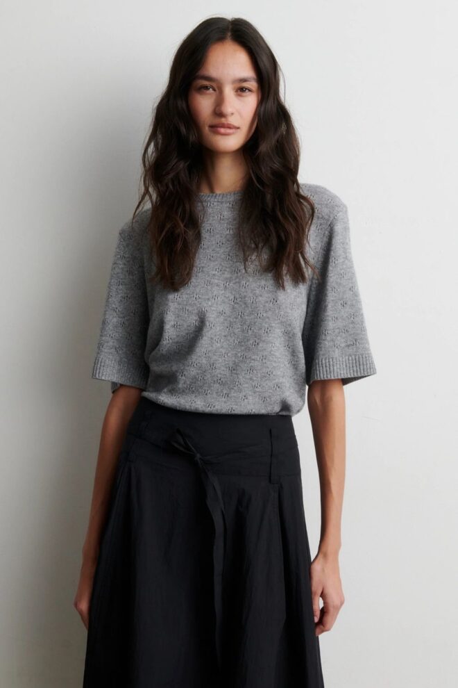 PULLOVER AMALA KNIT SS MID GREY MEANGE
