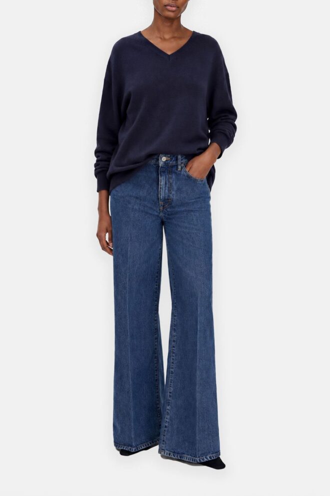 PULLOVER 32549 SOFT WOOL V-NECK 2830 NAVY