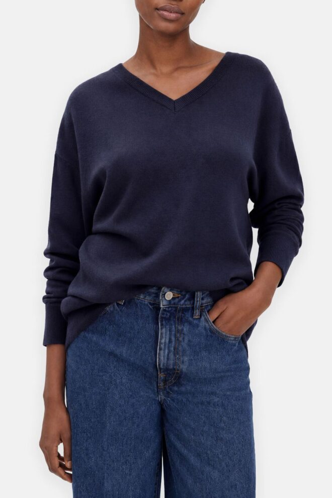 PULLOVER 32549 SOFT WOOL V-NECK 2830 NAVY