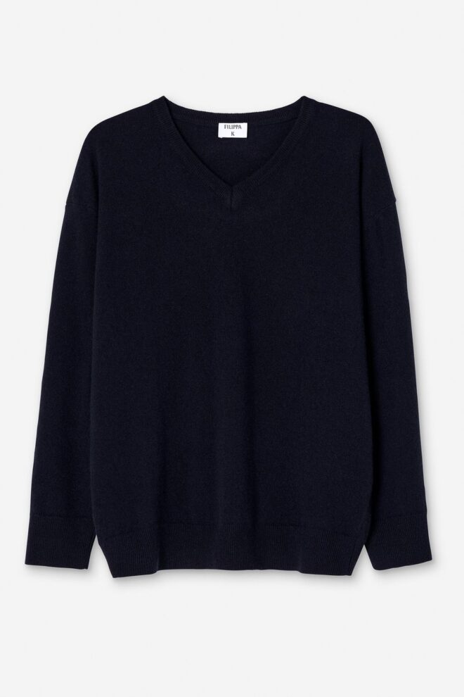PULLOVER 32549 SOFT WOOL V-NECK 2830 NAVY