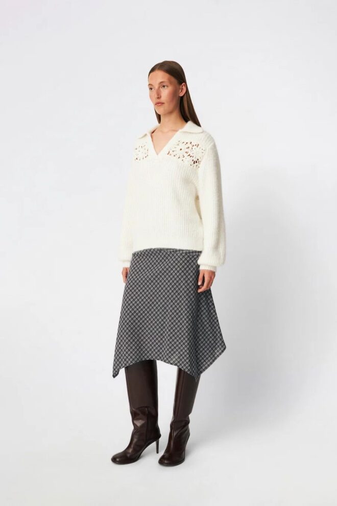 PULLOVER CILLAMD V-NECK VANILLA