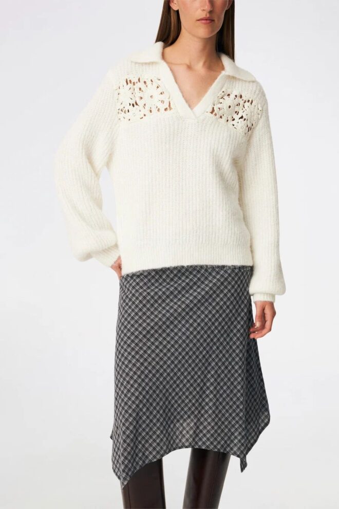 PULLOVER CILLAMD V-NECK VANILLA