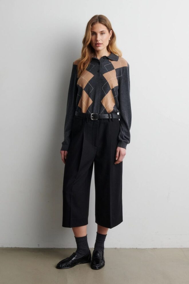 PULLOVER SHAILENE KNIT POLO DARK GREY