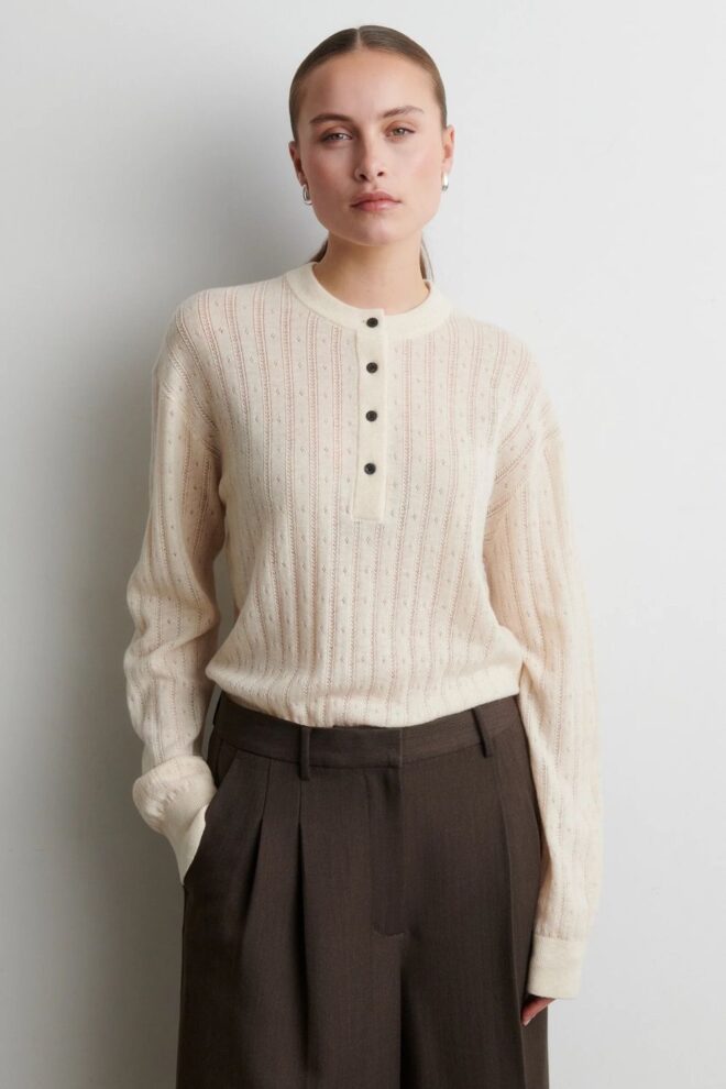 PULLOVER JAMIA KNIT O-NECK EGRET