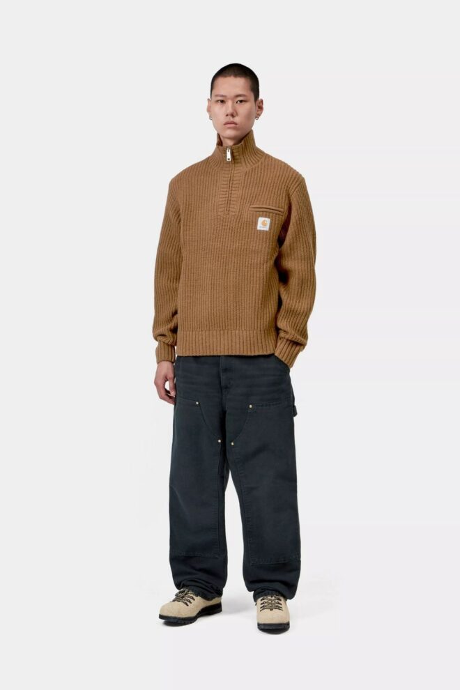 PULLOVER DETROIT HALF ZIP BROWN