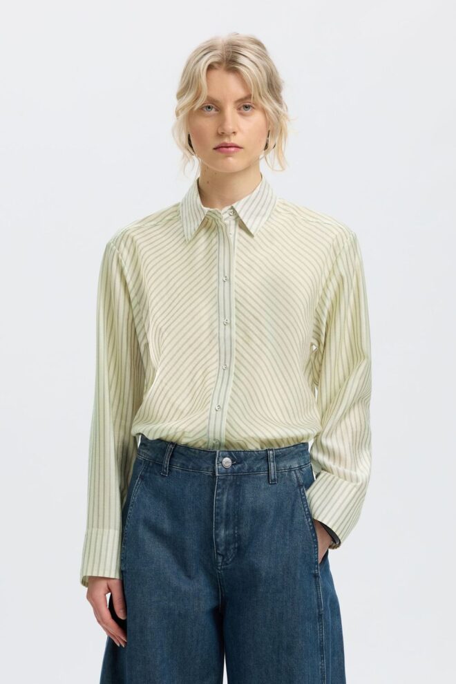 BLUSE 16102121 SLWCONNIE SHIRT EGRET STRI