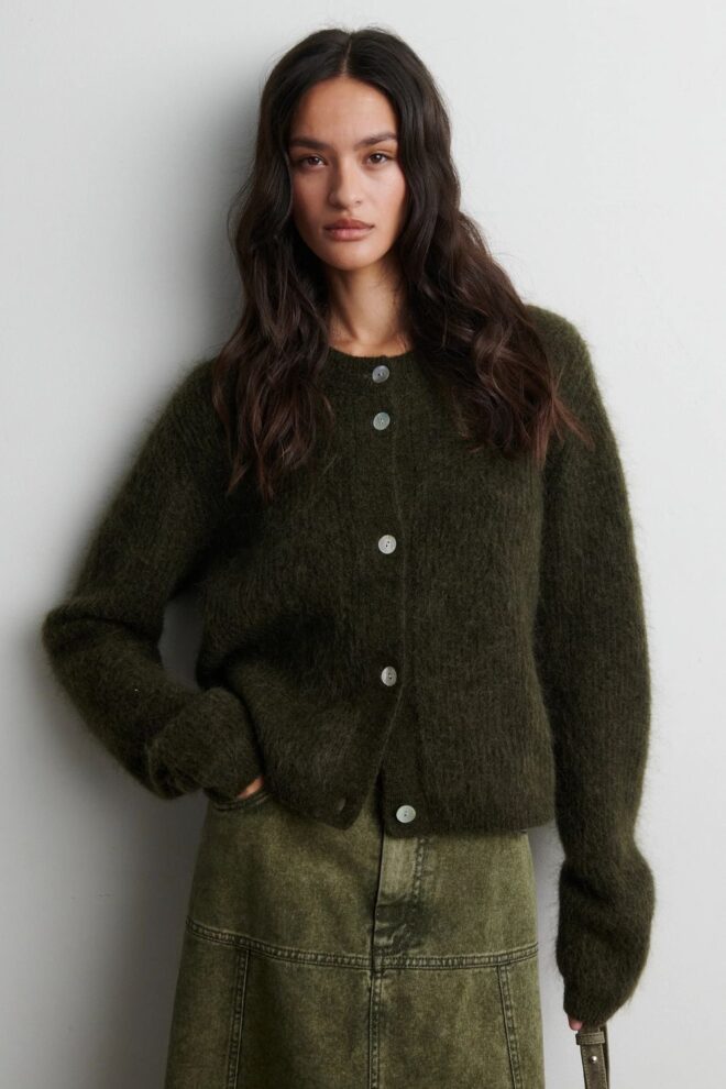 WESTE ANDREA KNIT RIB LS CARDIGAN