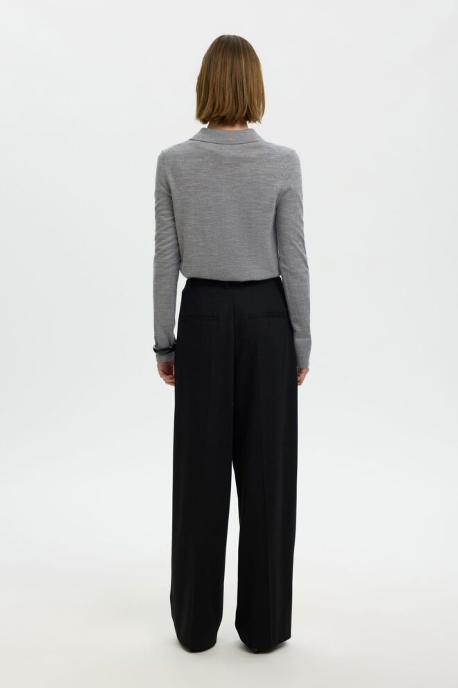 PULLOVER 16098146 SLWTHEA COLLAR GREY